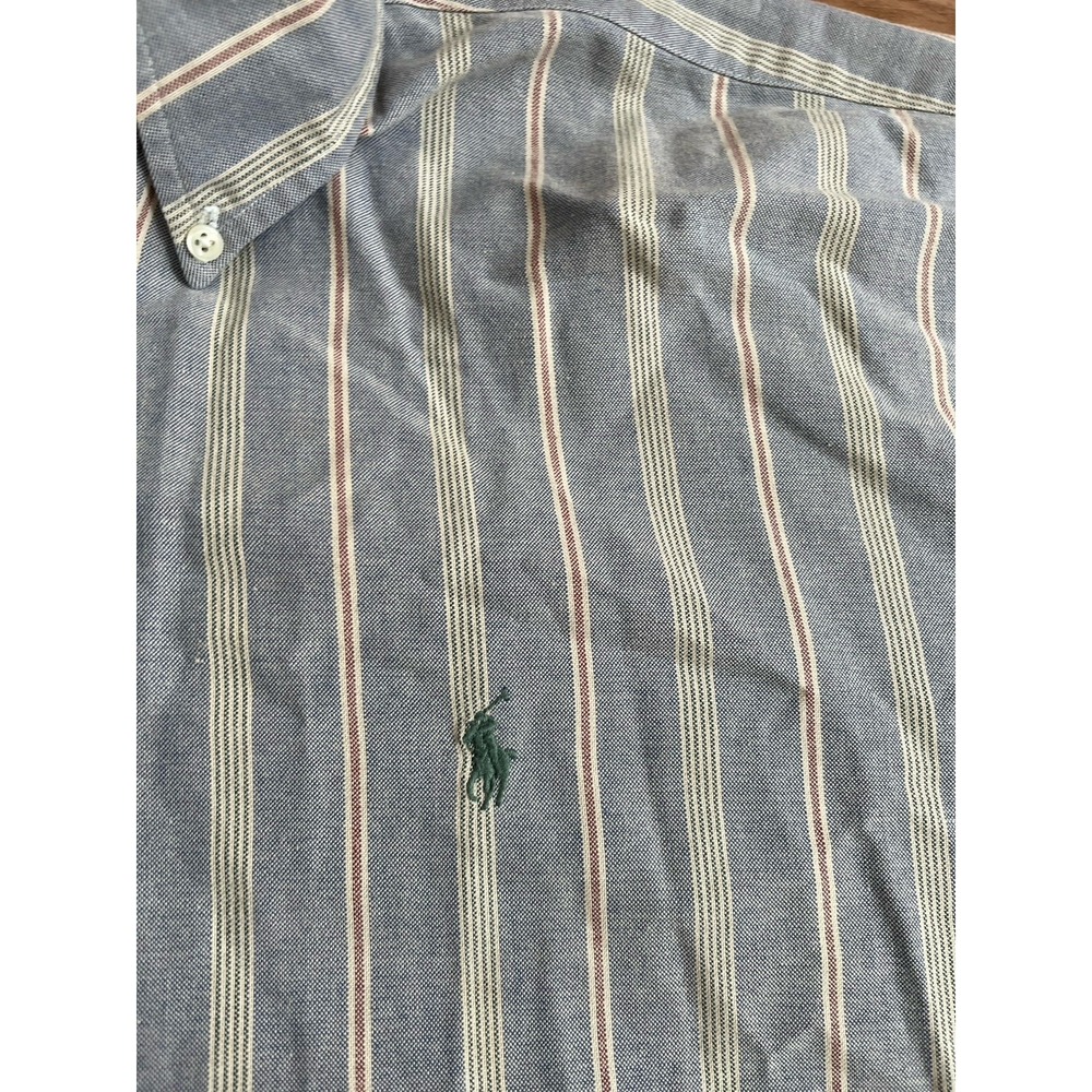 Polo Ralph Lauren Shirts (2) Mens XL Button‎ Up Blue Plaid Striped 100% Cotton - Picture 7 of 9